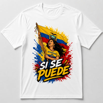 Maglietta bianca Ecuador Sí se puede versione donna